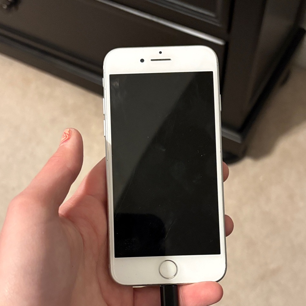 Broken Apple iPhone - Silver and Black